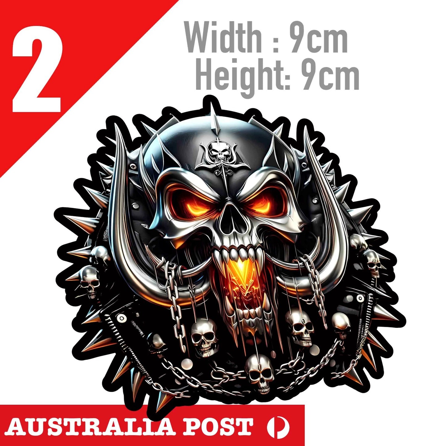 Evil Skulls, Motorcycle Helmet, Fuel Tank, Skull Logo Sticker