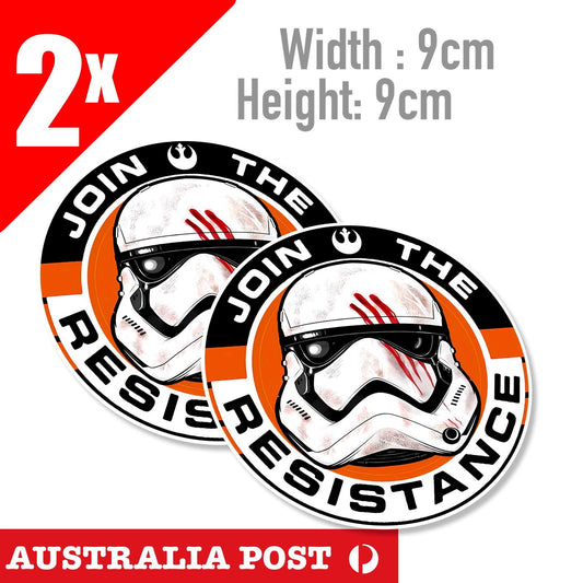 Storm Trooper  Helmet Join The RESISTANCE Logo Star Wars Soldier Sticker