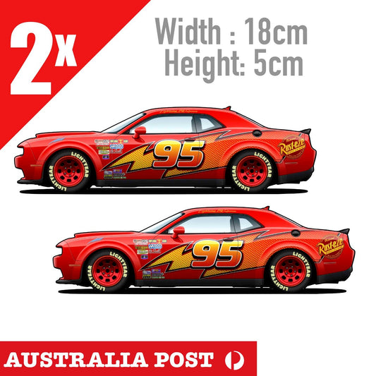 Disney Cars Lightning McQueen 95 Flame Number CHEVROLER CAMARO Sticker