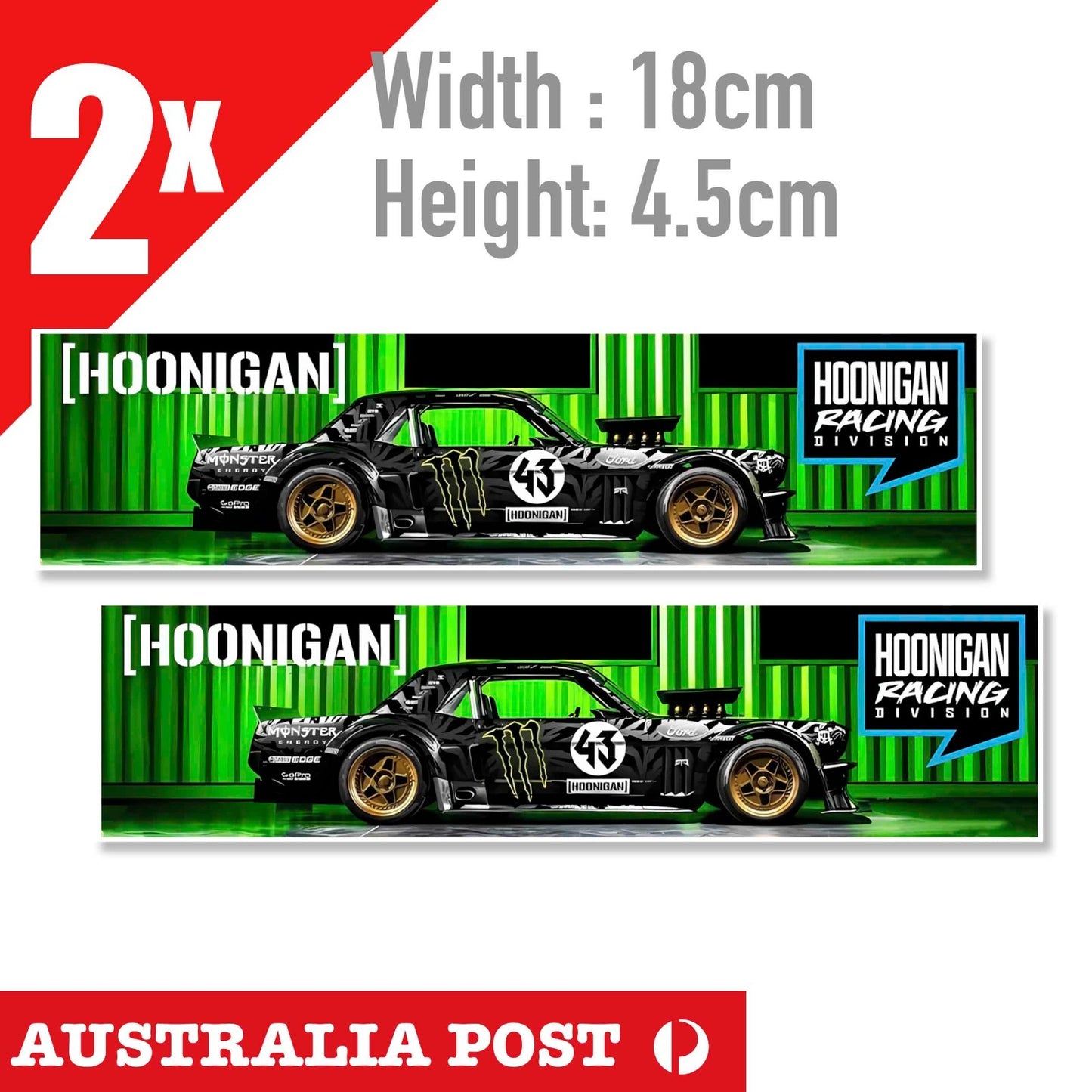 FORD Mustang GT HOONIGAN  Ken Block 43  Racing Division banner Sticker