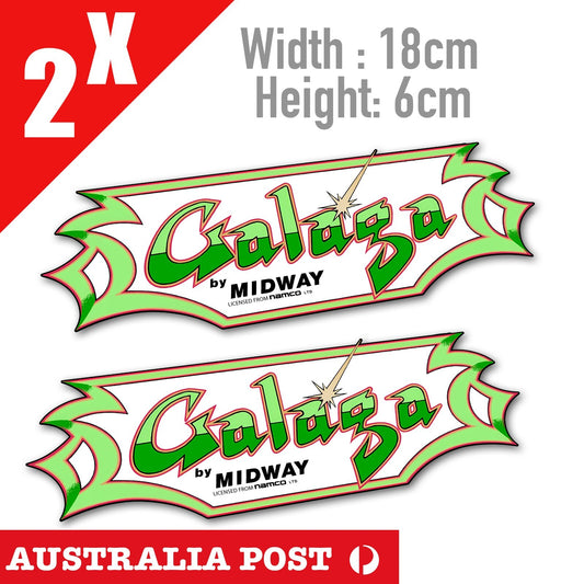 Galaga Logo, Classic Arcade Game Galaga LOGO, Arcade, Game Logo Stickers