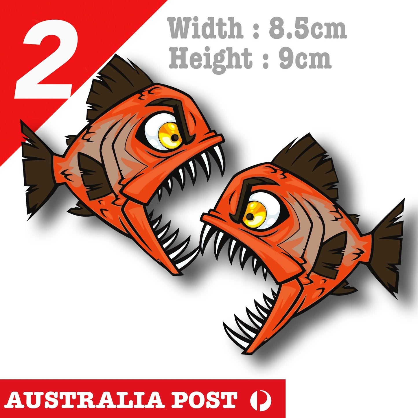 Angry Piranha Fish, Angry Piranha Fish, Animal Aquarium Vinyl  Sticker