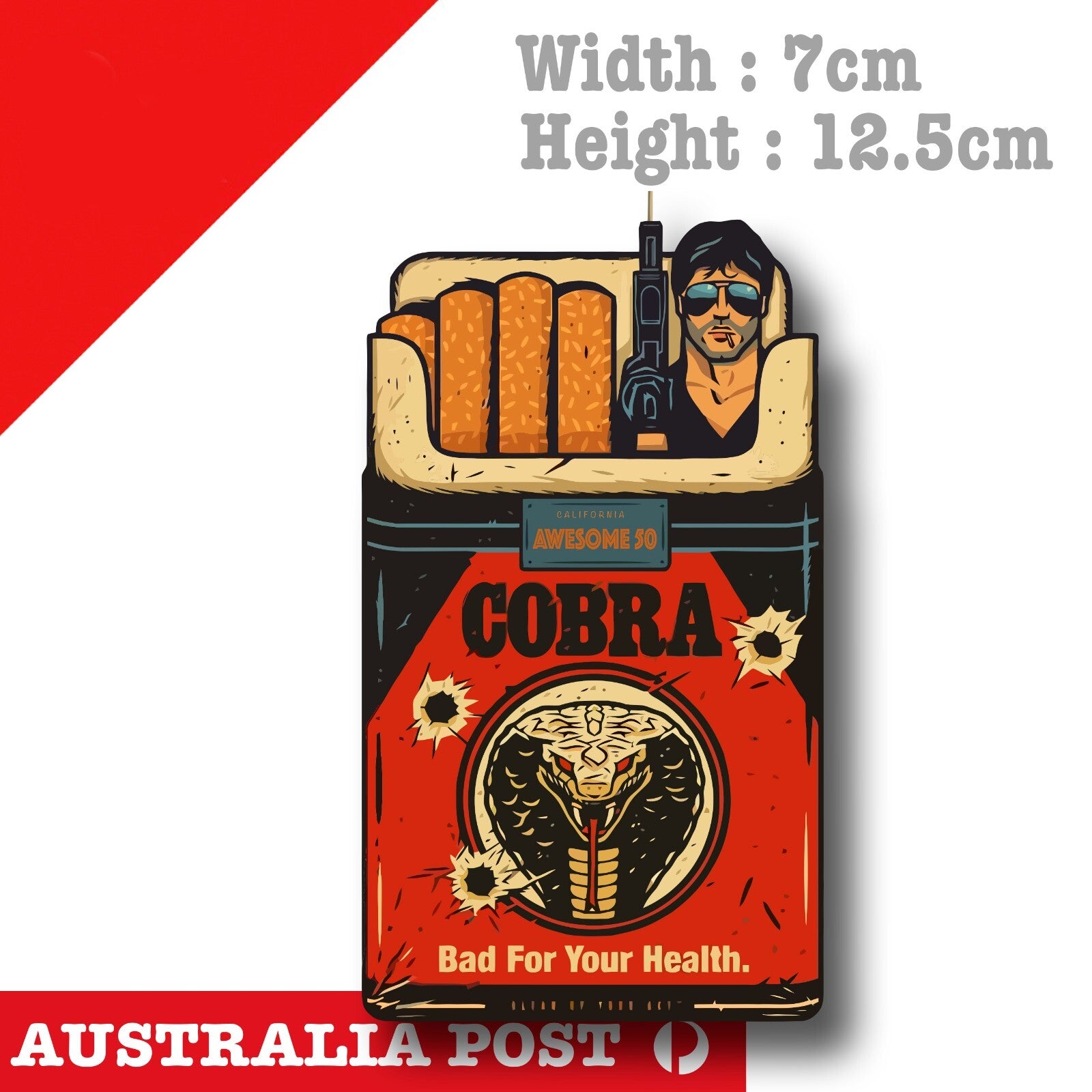 Cobra Cigs Funny Cigarette Pack Rambo Sticker