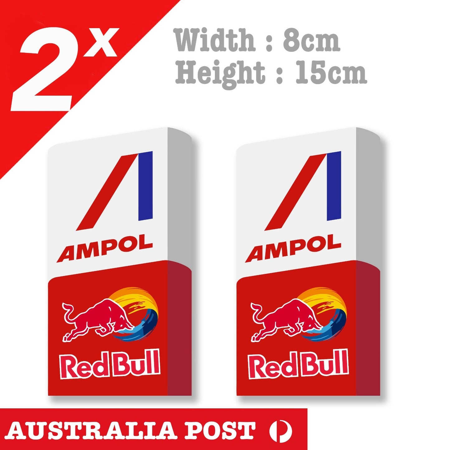 RED BULL AMPOL Racing Team Logo Bar Fridge, Petrol Station Stickers