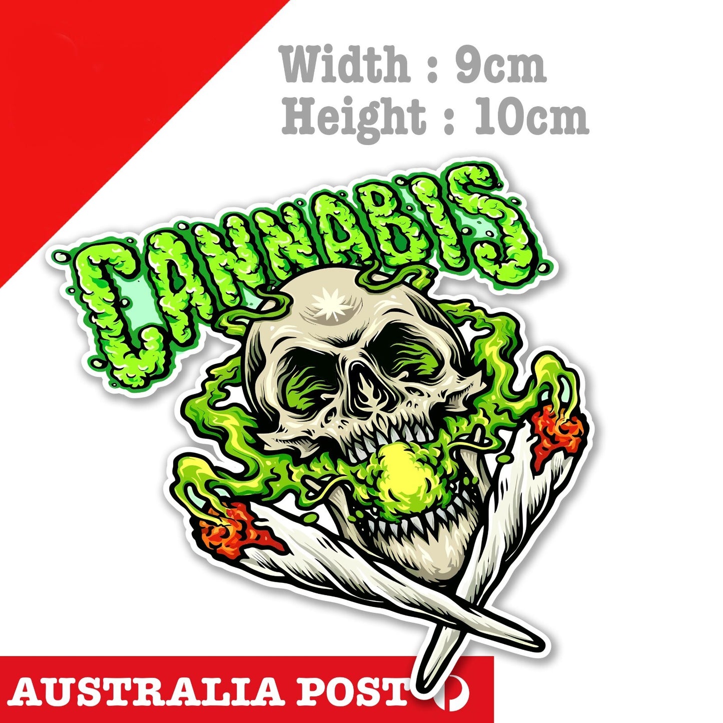 Skull Marijuana Cannabis Weed Smoking Stickers Bomb Decal Vinyl Funny Sticker