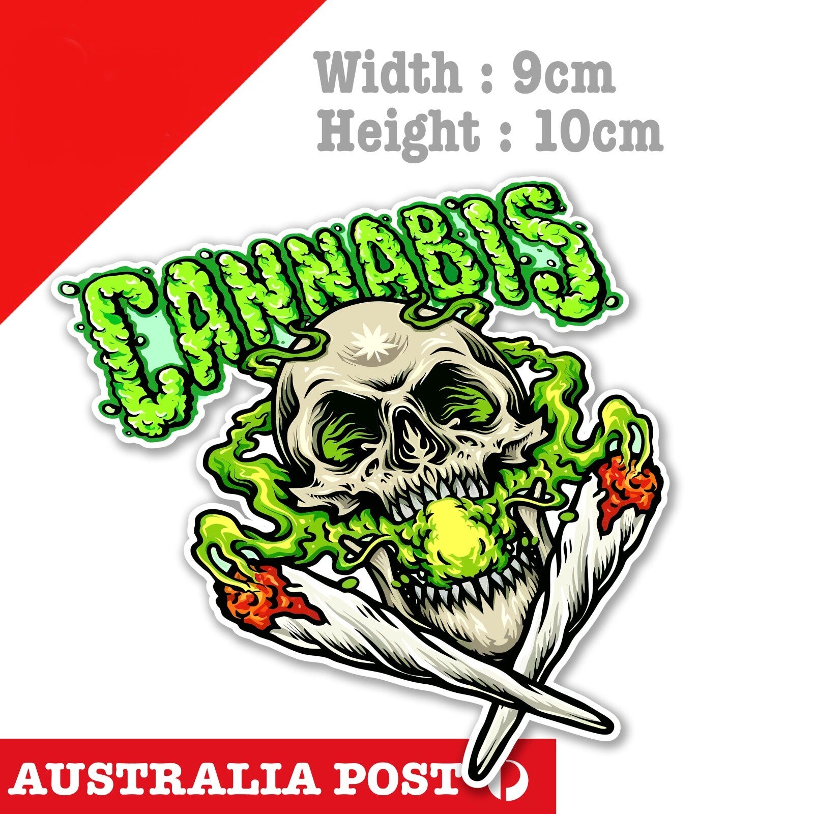 Skull Marijuana Cannabis Weed Smoking Stickers Bomb Decal Vinyl Funny Sticker
