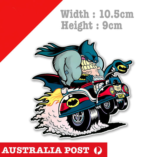 Batman Hot Rod Rat Fink Versin Mancave Hot Rod Americana,Dark Knight Sticker
