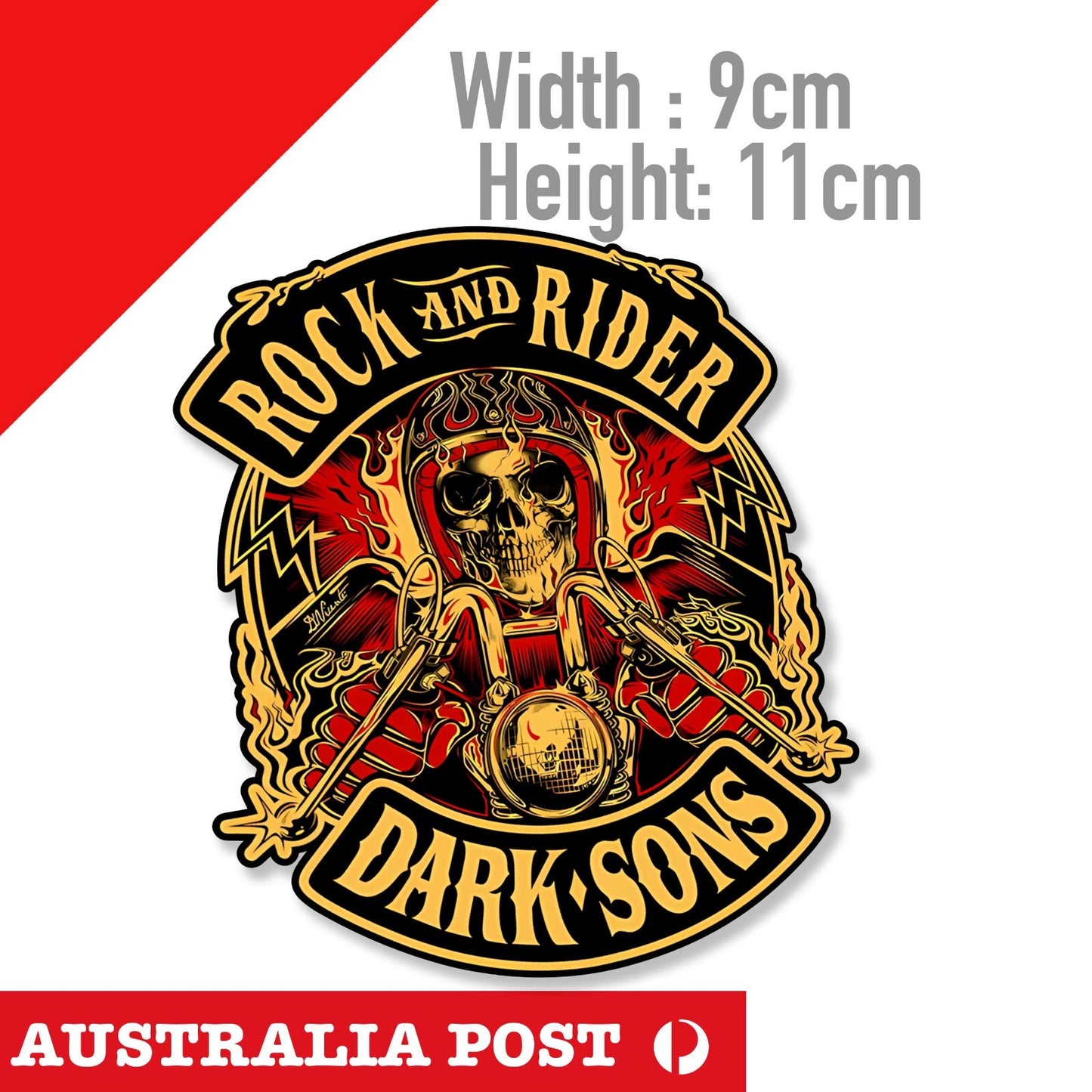 Skull Patch ROCK & RIDER Decal Motorcycles Bikes Riders, Garage, MOTOGP Stickers