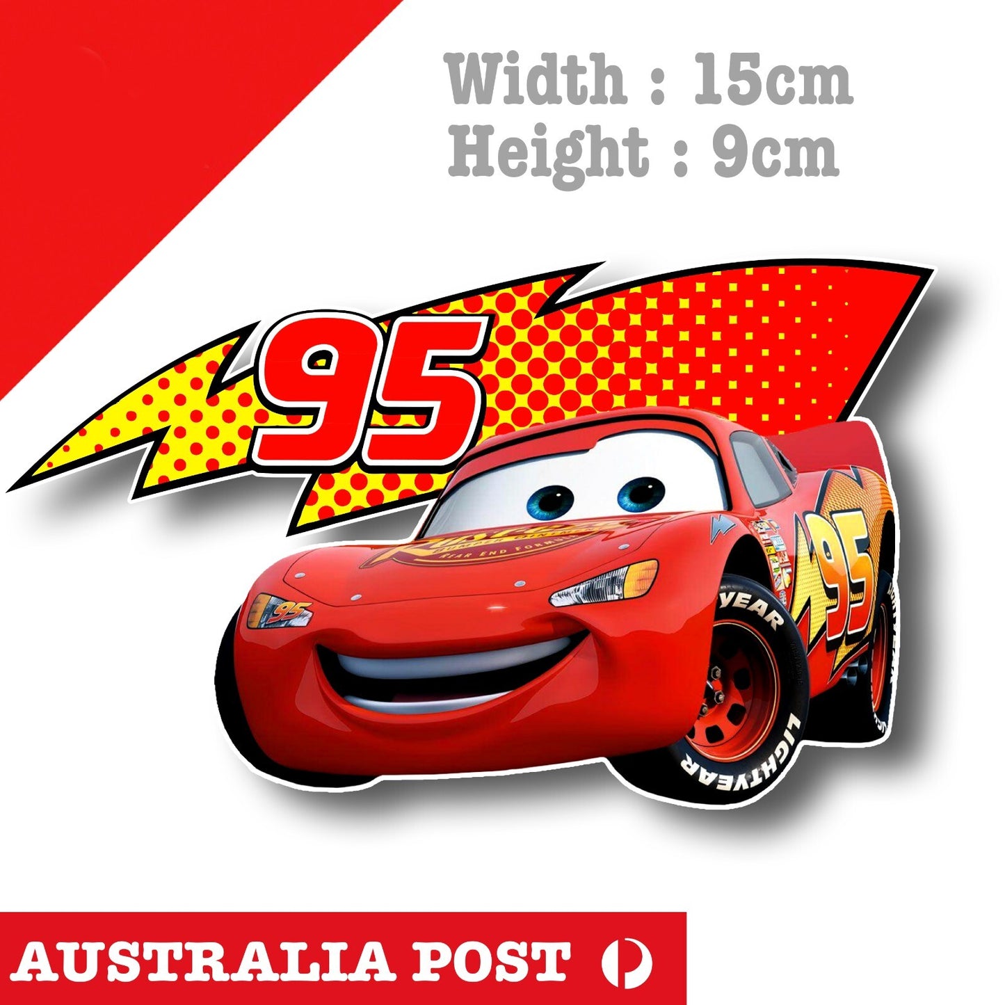 Disney Cars Lightning McQueen 95 Flame Number, Disney Cars Sticker