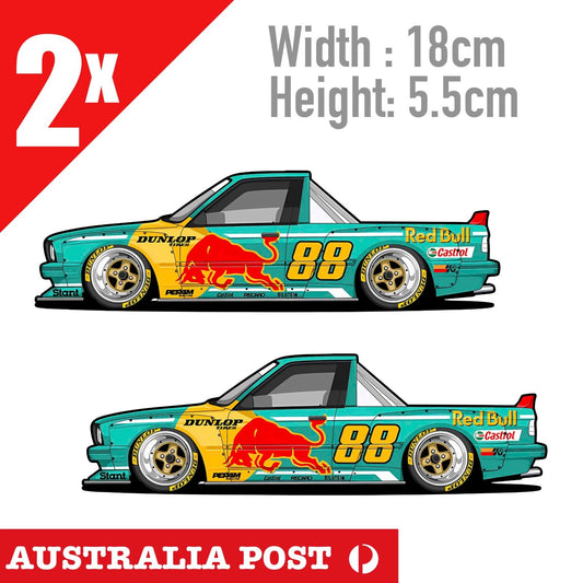 Red Bull Pandem BMW E30 Racing Car Ute Sticker