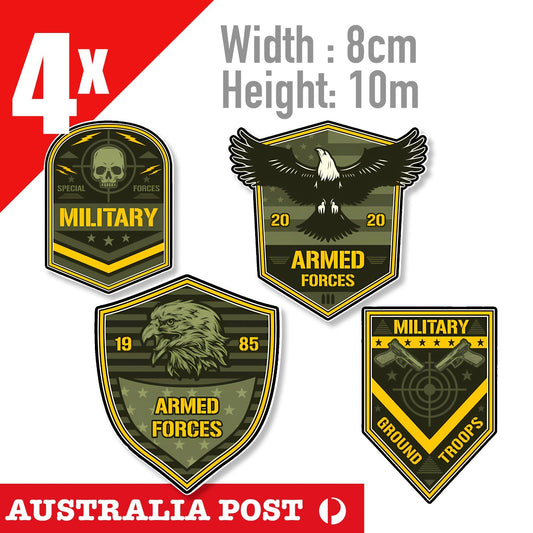 MILITARY Badge Style sticker , Toolbox , Garage Decal Army Skull Eagle Sticker