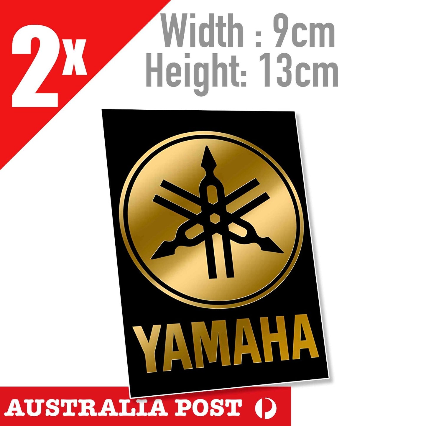 Yamaha Logo GOLD Motorcycle  Logo Vinyl  x2 Sticker