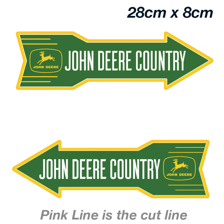 John Deere Country Arrows Large Laptop , Car  Vinyl  Sticker 