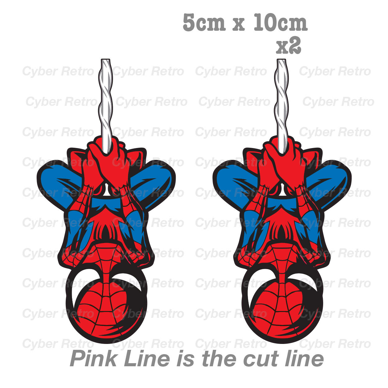 Spiderman Hanging Up Side Down Funny 8x16 Sticker 