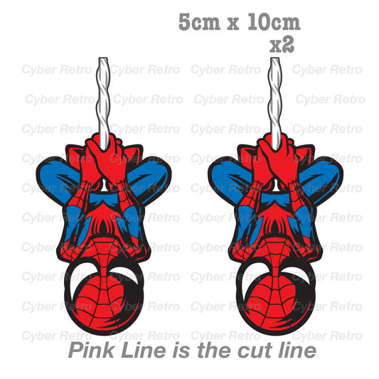 Spiderman Hanging Up Side Down Funny 8x16 Sticker 