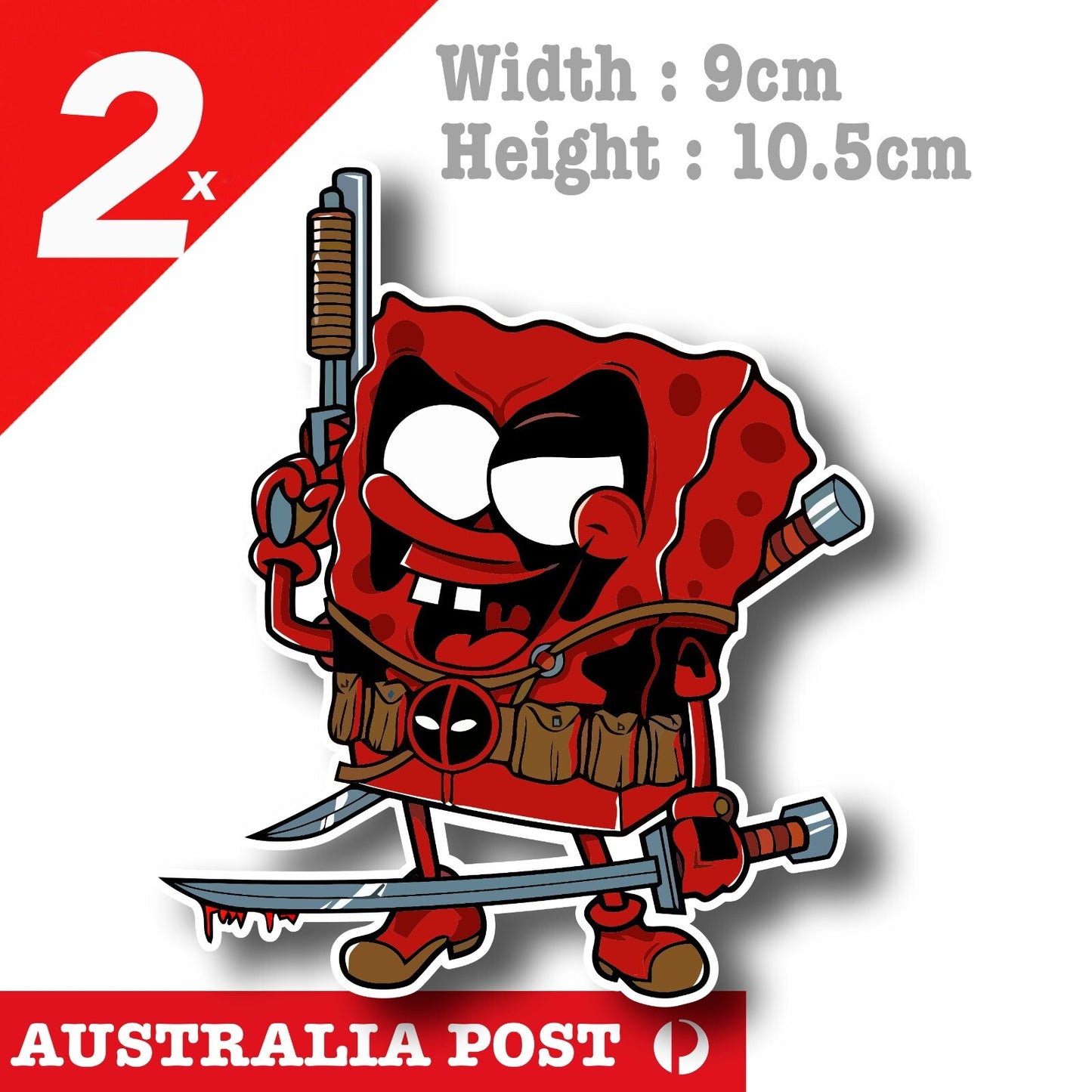 Deadpool Sponge Bob Funny Marvel Superhero  Sticker