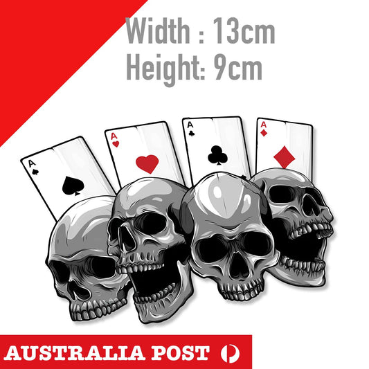 Aces Skull Playing Card with Dice,Skull Playing Card with flame  Sticker