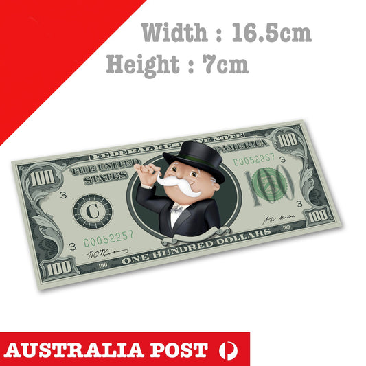 Rich Uncle Pennybags $100 USA Dollar Funny Board Game Sticker