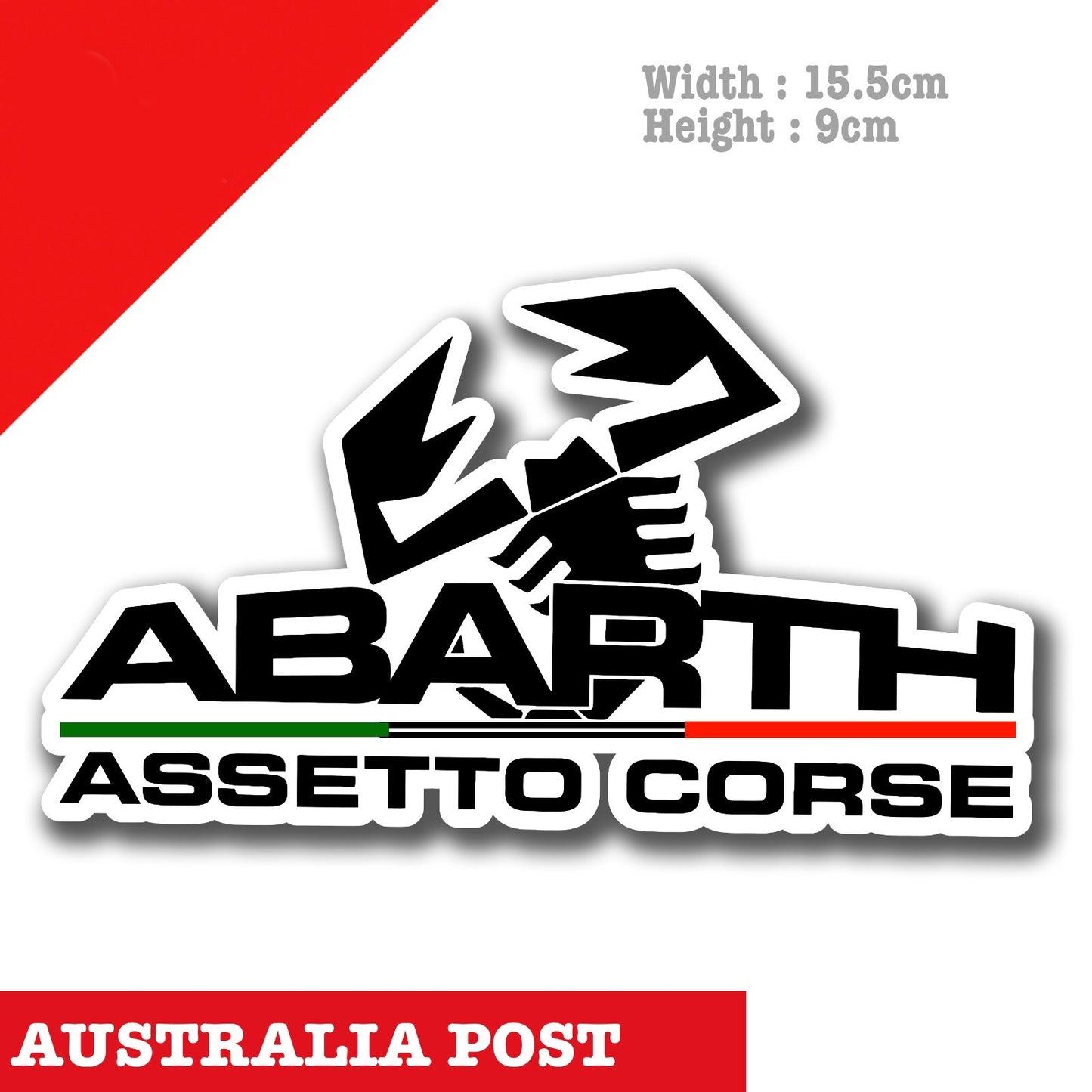 Abarth ASSESTO CORSE Logo, ABARTH Fiat 500, Abarth Racing Car Sticker