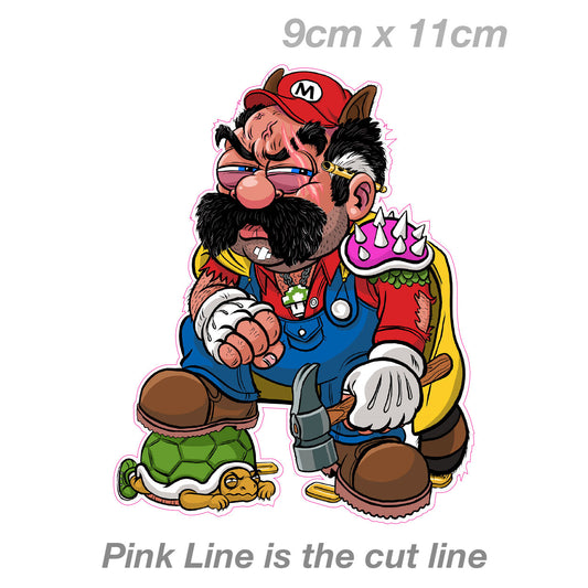 Super Mario Monster Mario Funny Vinyl  Sticker 