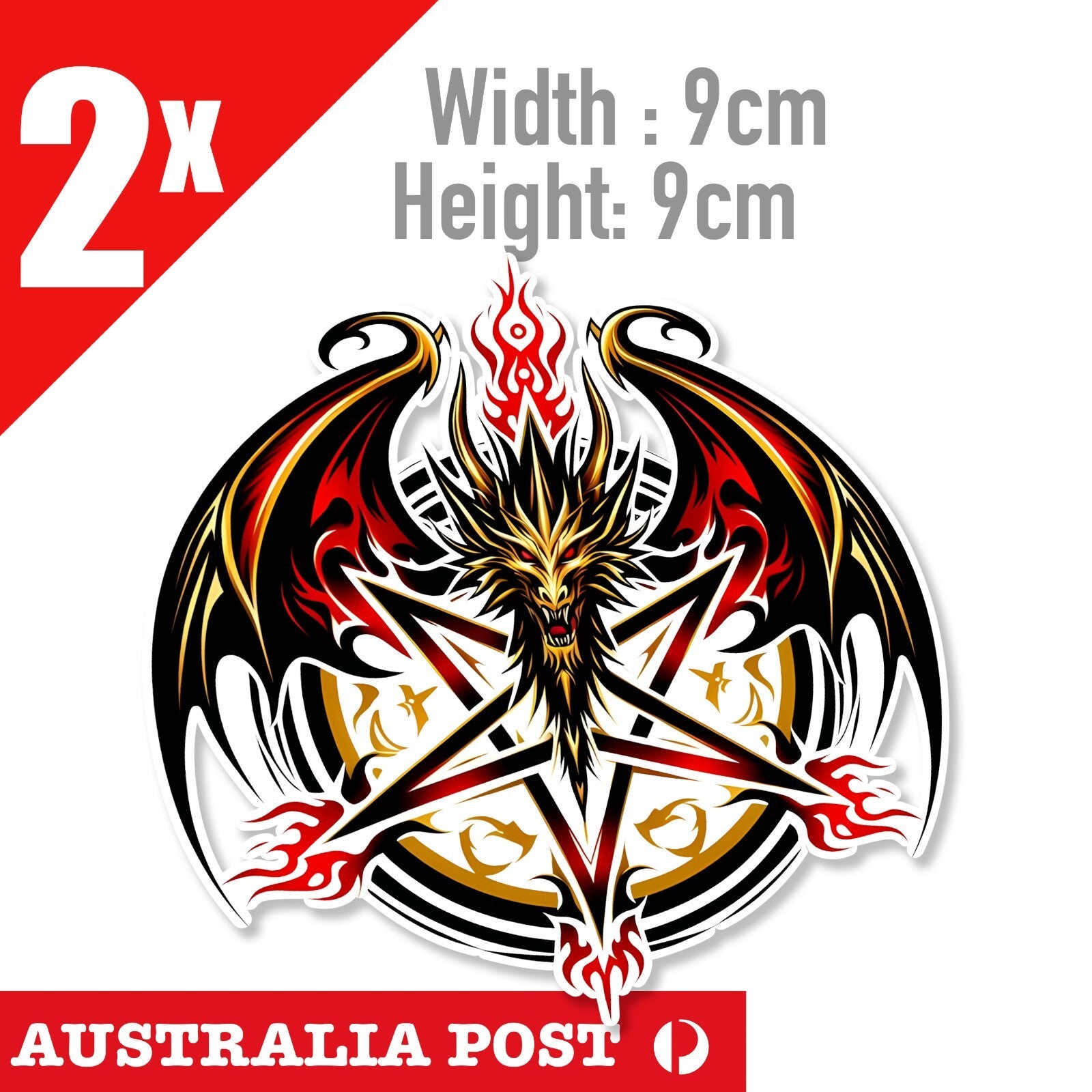 GOLDEN Fire Dragon Stickers