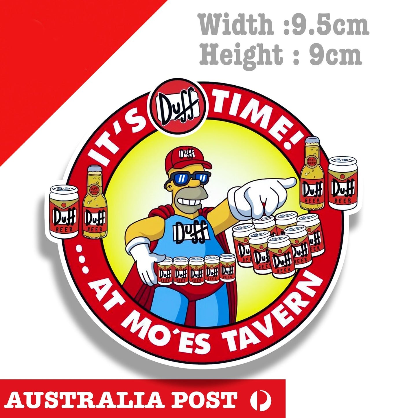 Homer SIMPSON as DuffMan Beer Funny Cartoon Character Sticker