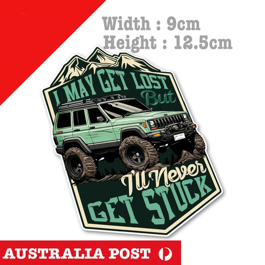 Jeep Grand Cherokee Off Road, 4x4 , 4WD, I May Get Lost not Stuck 4WD Sticker