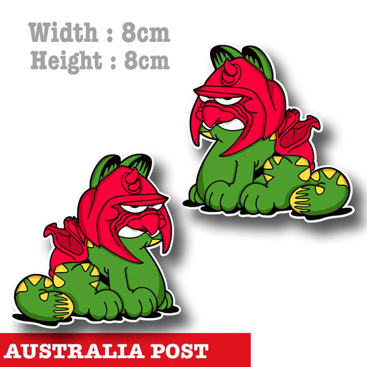 Garfield as Thunder Cats , Garfield the Lazy Cat x2 Funny Decal Sticker