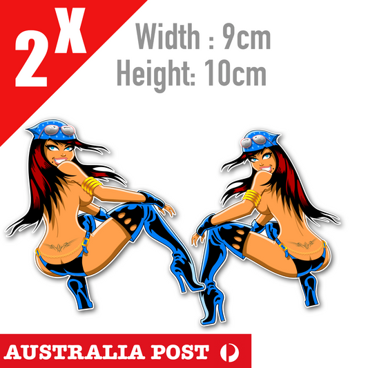 Sexy Brunet Pin Up Girl, JDM Sexy Pin Up Girl Stickers