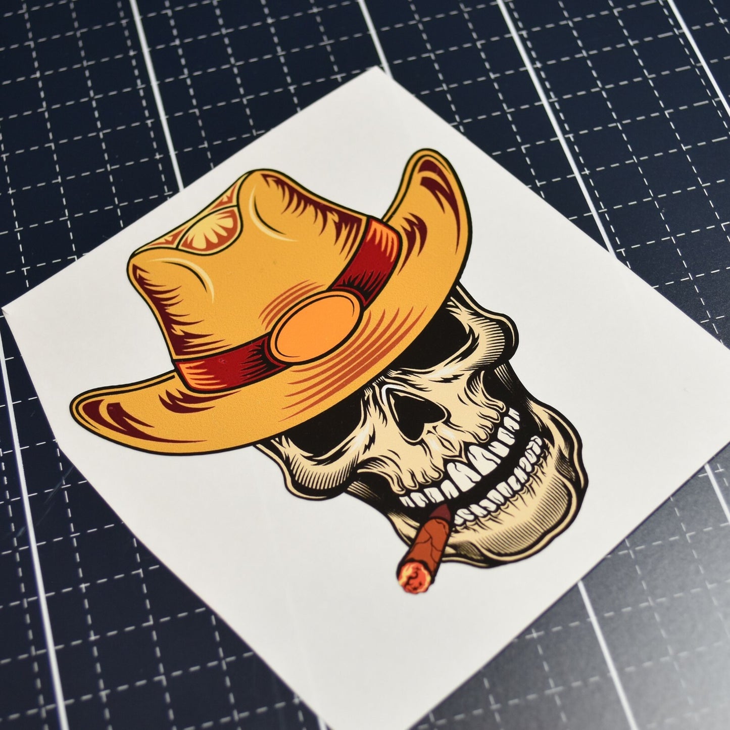 Cowboy Skull with Cigar Laptop , Car  Decal Sticker 
