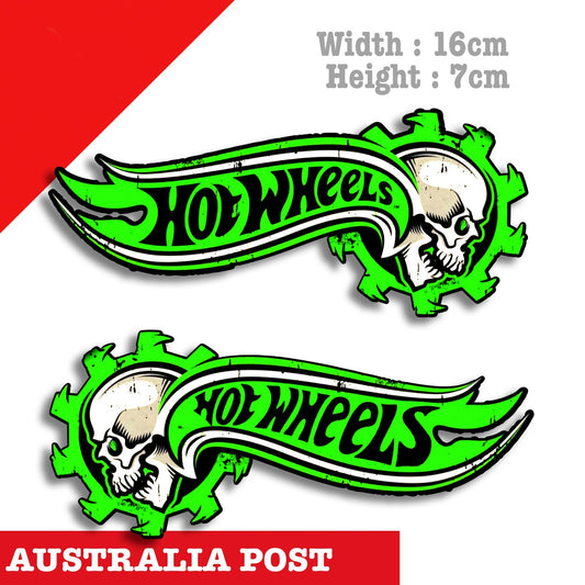 HOTWHEELS Skull with Flames, Motorcycle Tank Vinyl  Stickers