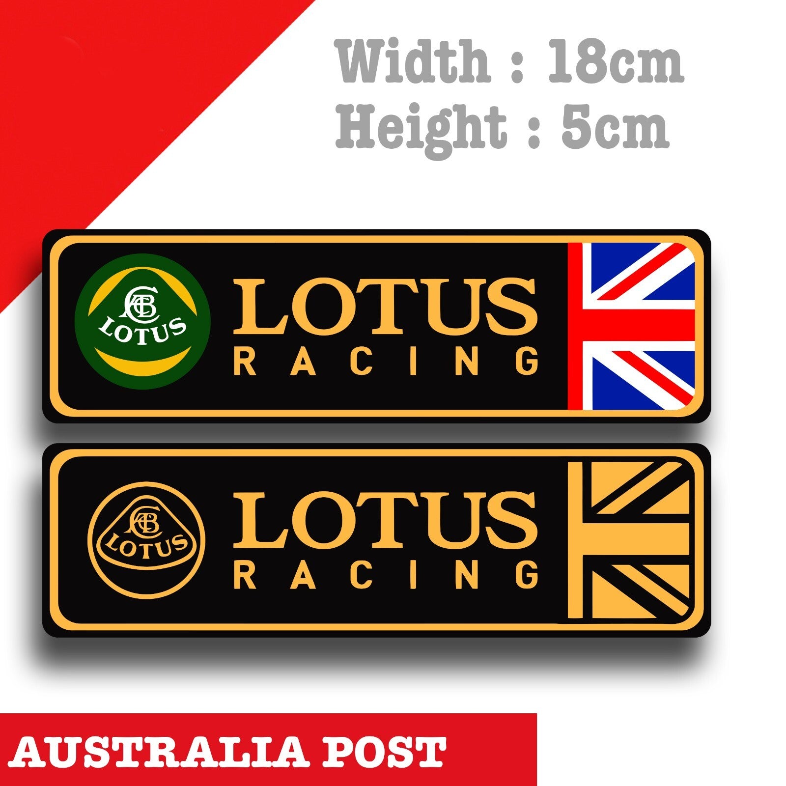 LOTUS Racing Car  Banner Logo, Lotus Logo with British Flag  ,Cars Vans Stickers