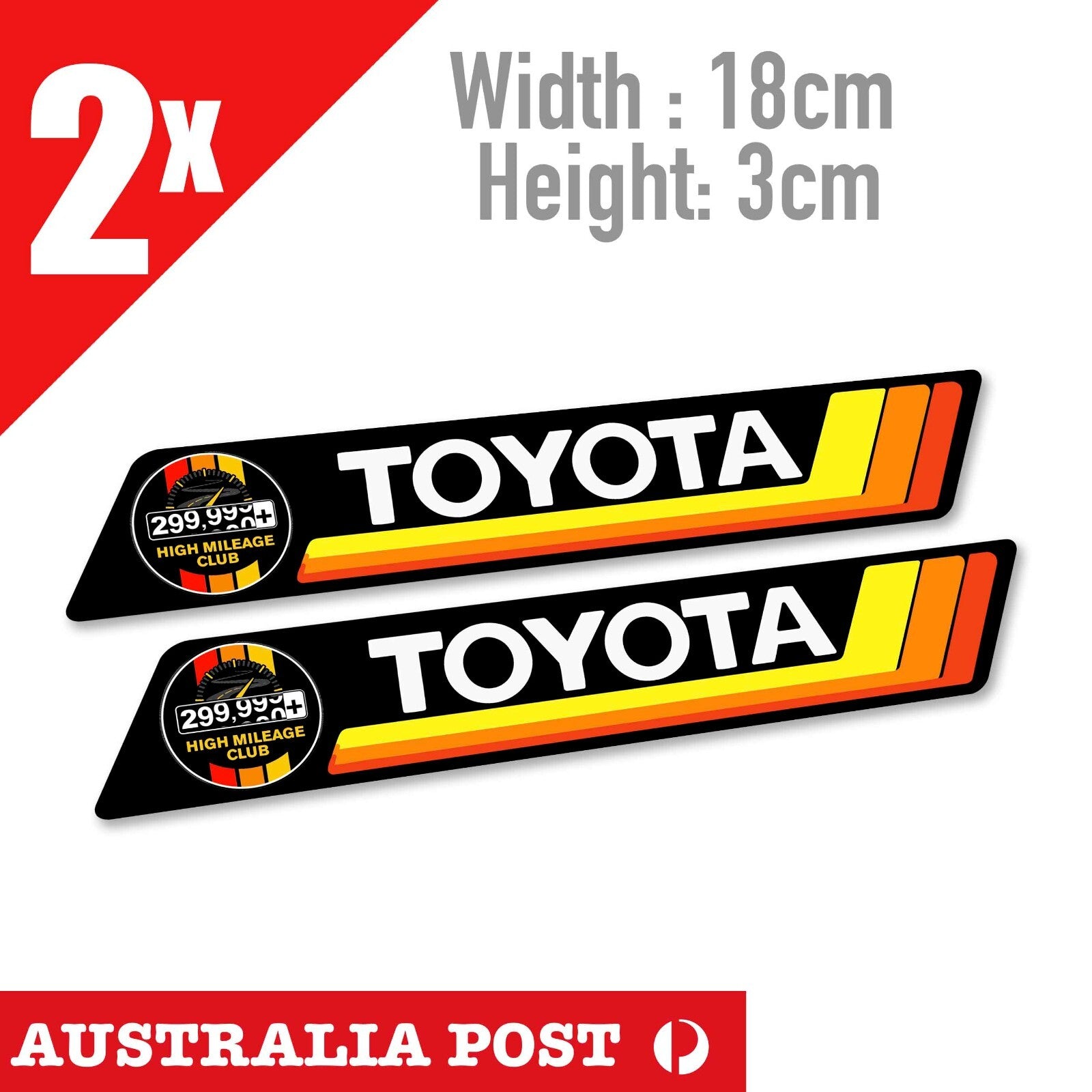 Toyota TRD Vintage HIGH MILEAGE CLUB 300,000 KM 4x4 Hilux Off Road 4WD Sticker
