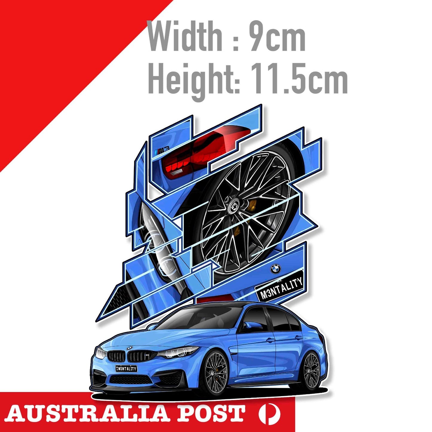 BMW F80 M3 Blue Sticker