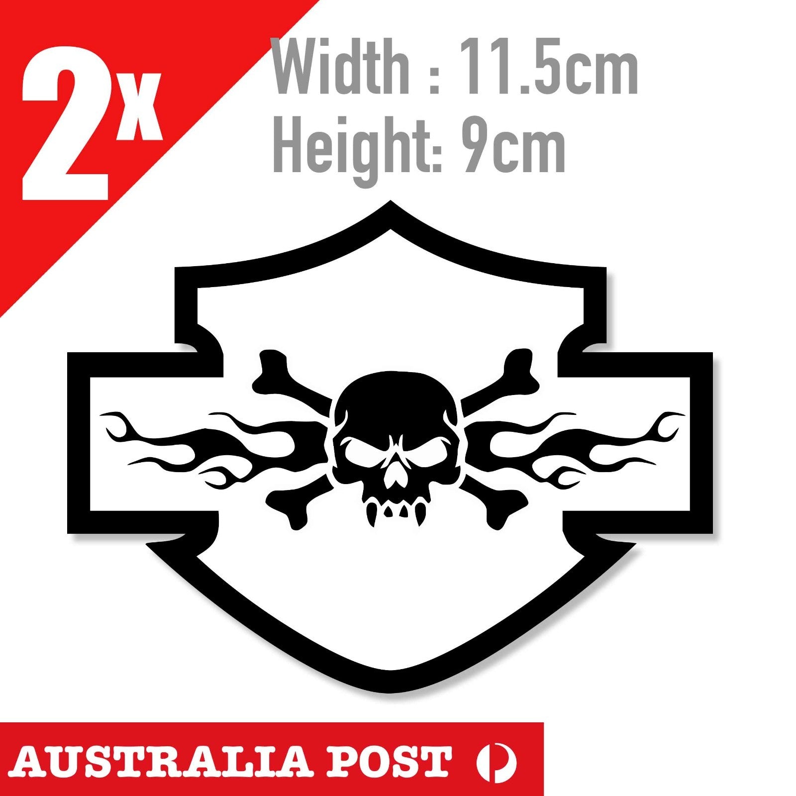 Harley Davidson Skull Flame Logo Motorcycle Logo, Helmet, Fuel Tank Sticker