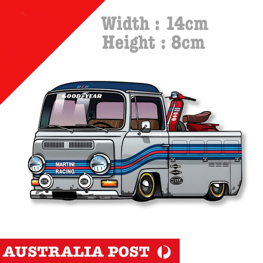 Martini Racing VW BUS Racing Team, Good Year, Hella Racing Car Sticker