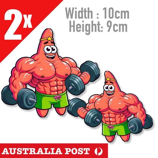 Patrick Sponge Bob Dragon Ball Z Majin Boo GYM Funny, Dumbbell Workout  Sticker