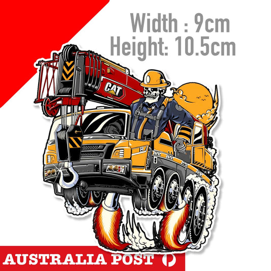 CATERPILLAR Crane Hot Rod Style, Truck Ute Logo Sticker