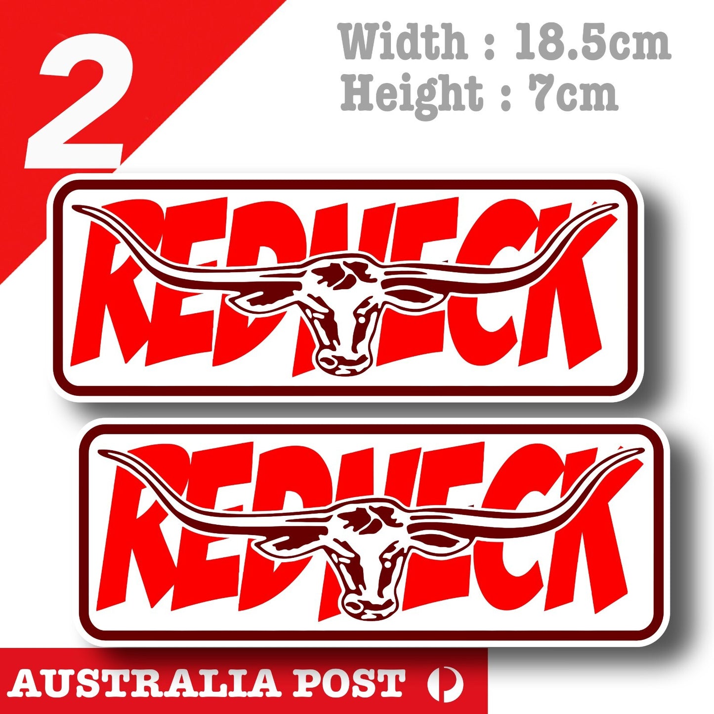 Red Neck Bull Head , Funny Decal Sticker 