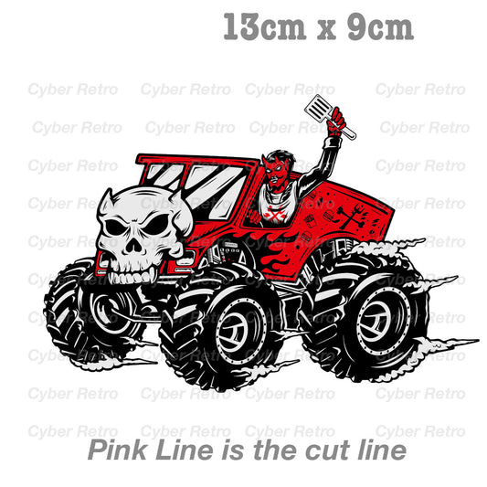 Monster Truck Devil Driver With Skull  Decal Sticker