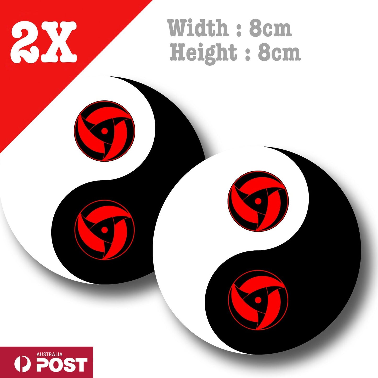 Yin and Yang Itachi Uchiha Sasuke - Naruto Eye Sticker
