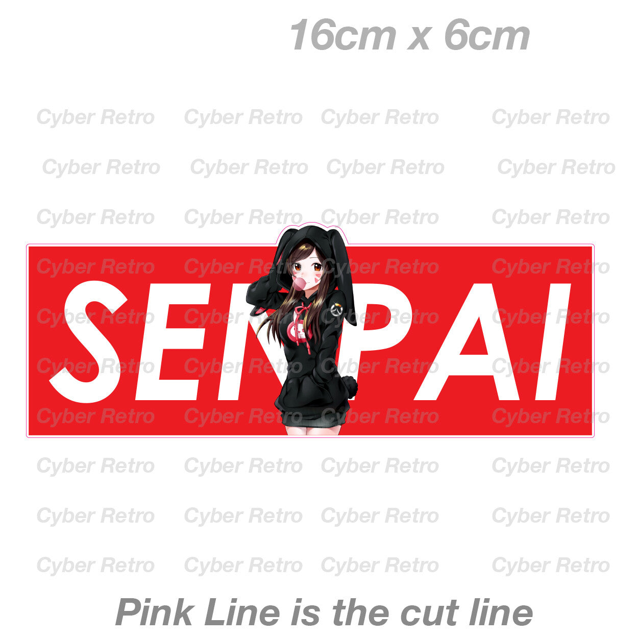 Senpai Anime Sexy Girl Bunny Outfit JDM Cute  Sticker