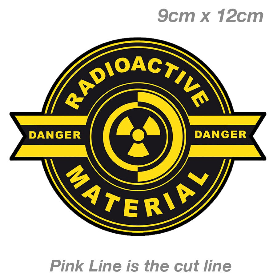 Warning Radioactive Label  Laptop , Car  Vinyl  Sticker