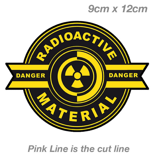 Warning Radioactive Label  Laptop , Car  Vinyl  Sticker