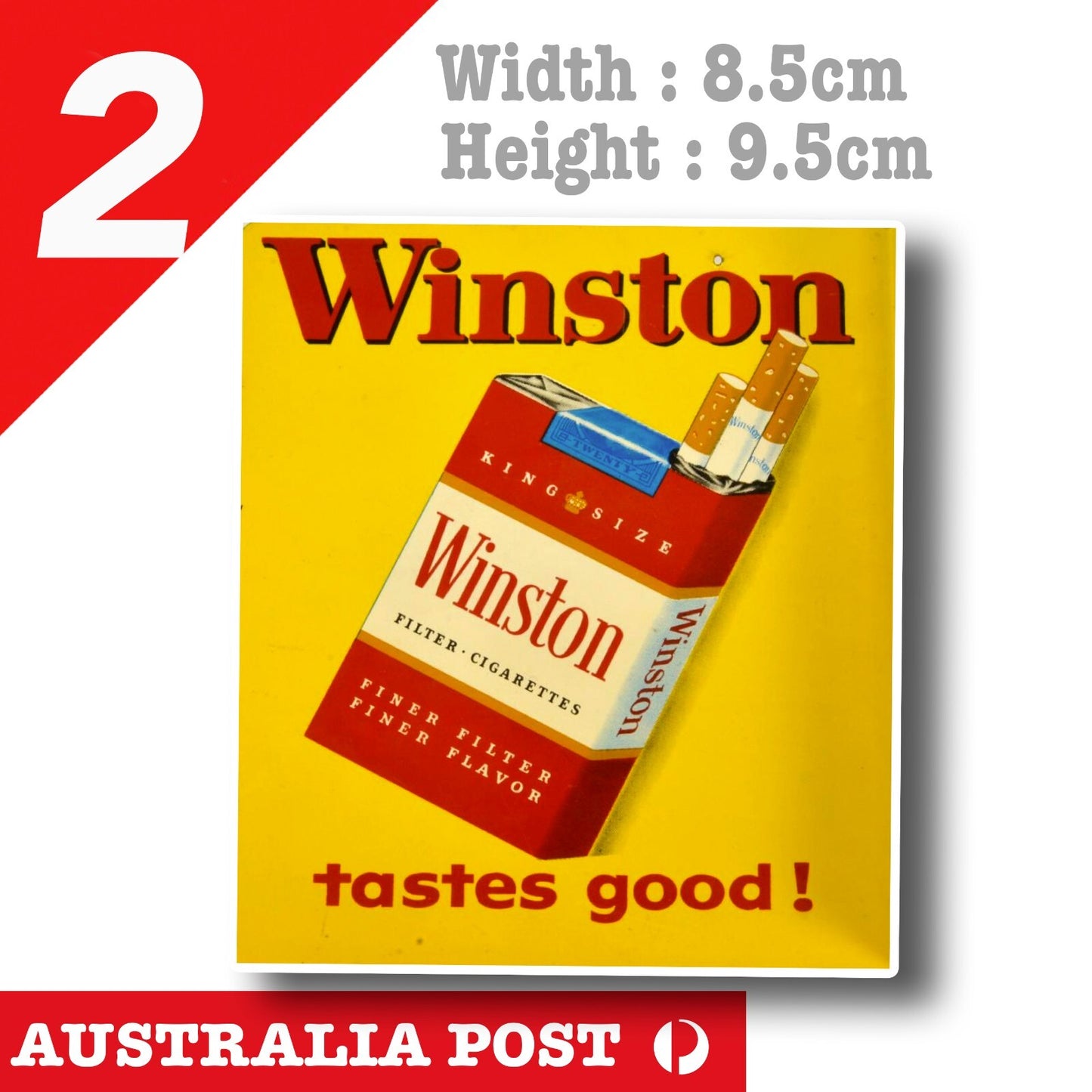 Winston Tastes Good Cigarettes Old Vintage Rusted  Sticker