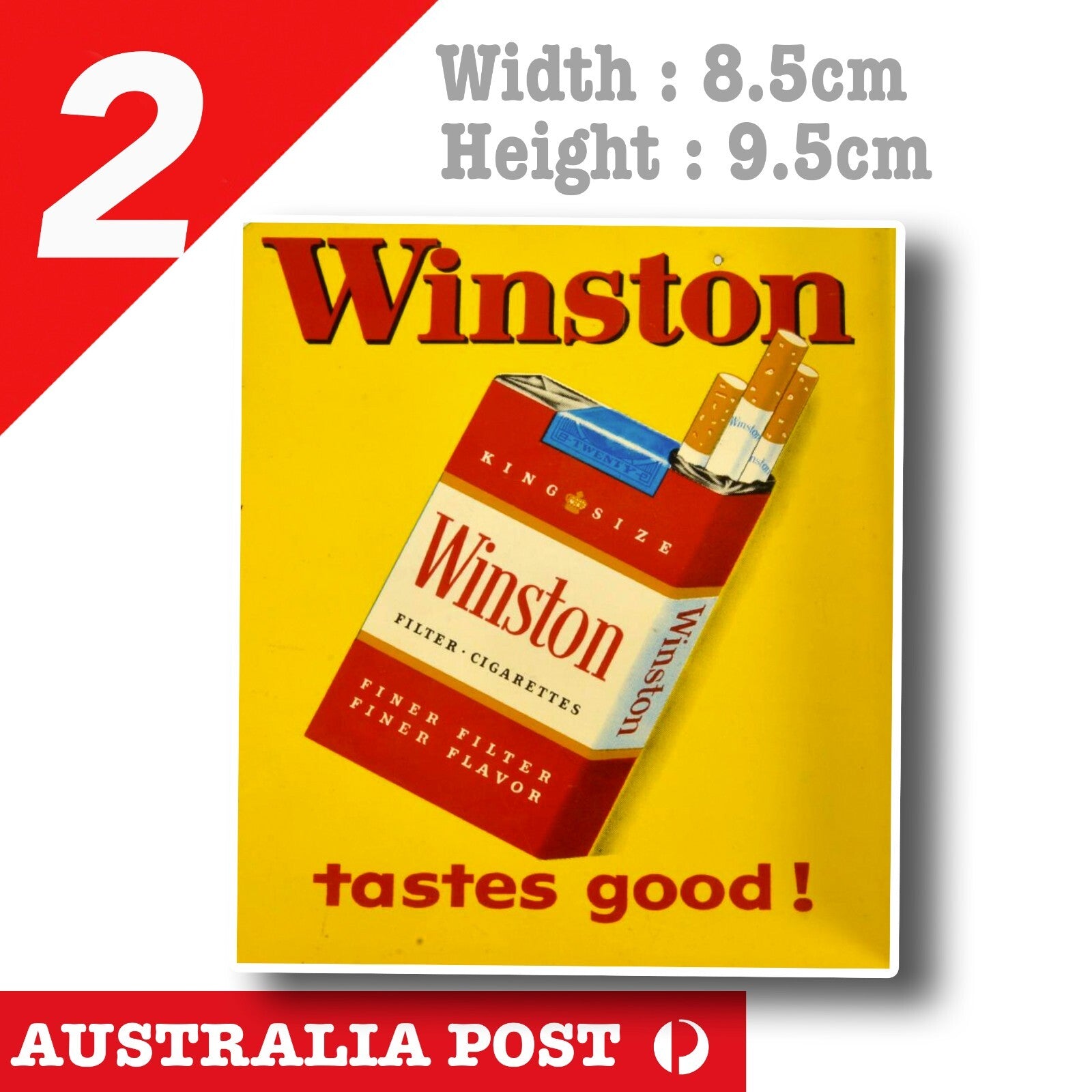 Winston Tastes Good Cigarettes Old Vintage Rusted  Sticker
