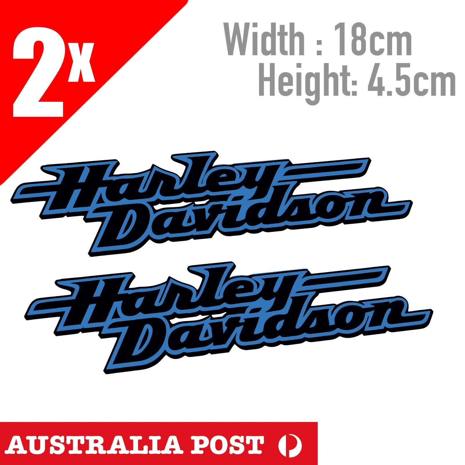 Harley Davidson Logo Motorcycle Logo, Fuel Tank, Helmet Blue Stickers
