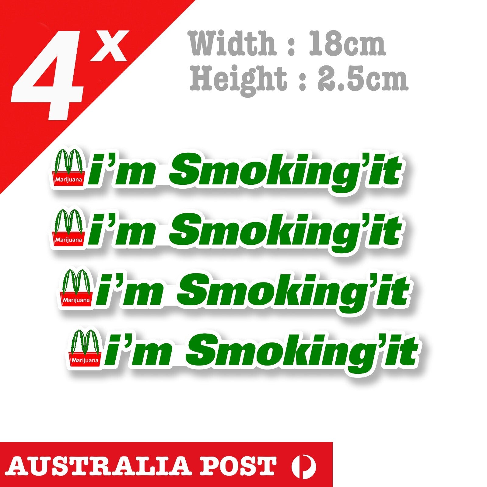 Marijuana Weed McDonald Logo Funny, Weed Stoned High  Stickers