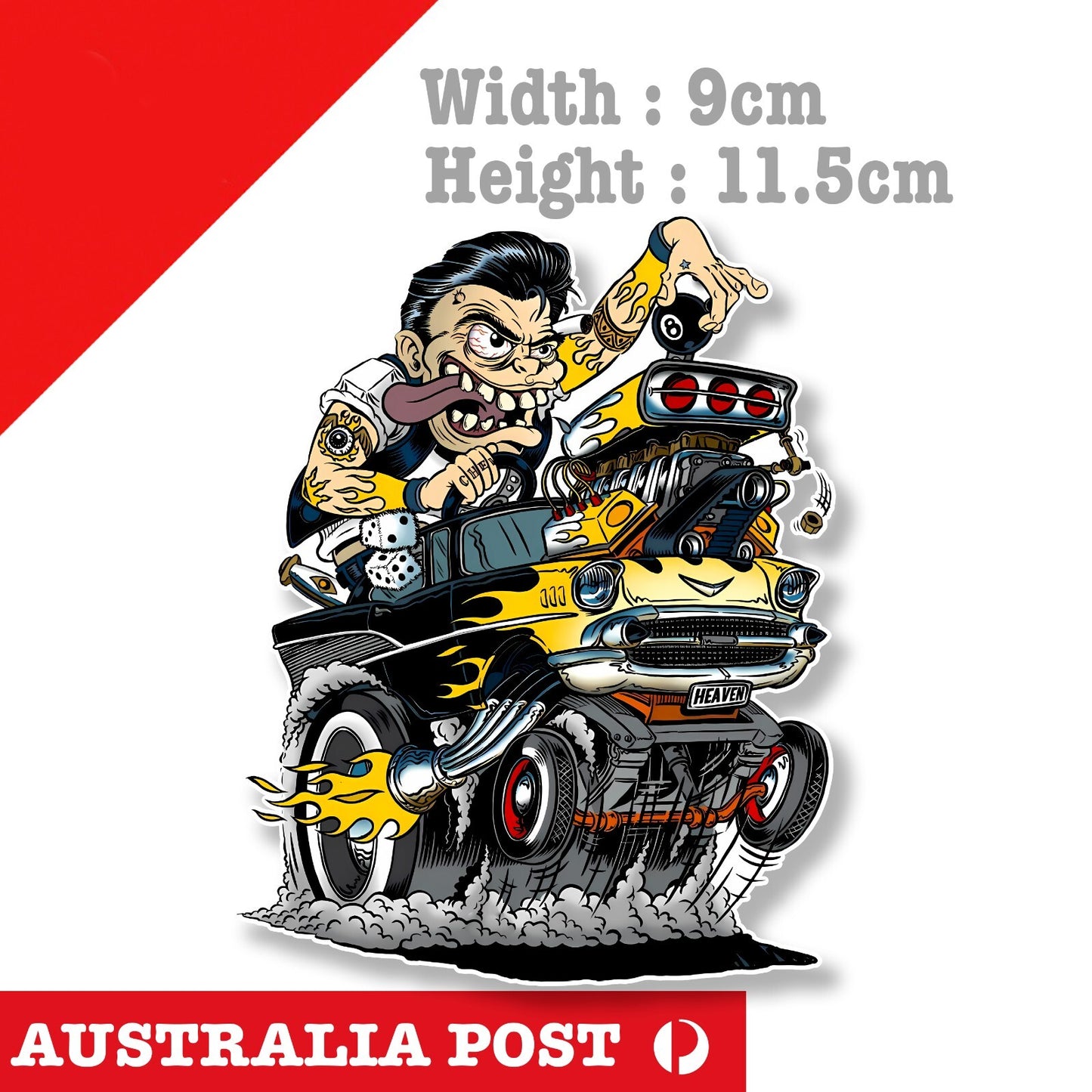 57 Chevrolet Hot Rod - Mancave Hot Rod Americana Racing Car Sticker