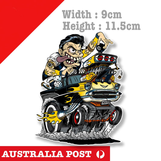 57 Chevrolet Hot Rod - Mancave Hot Rod Americana Racing Car Sticker